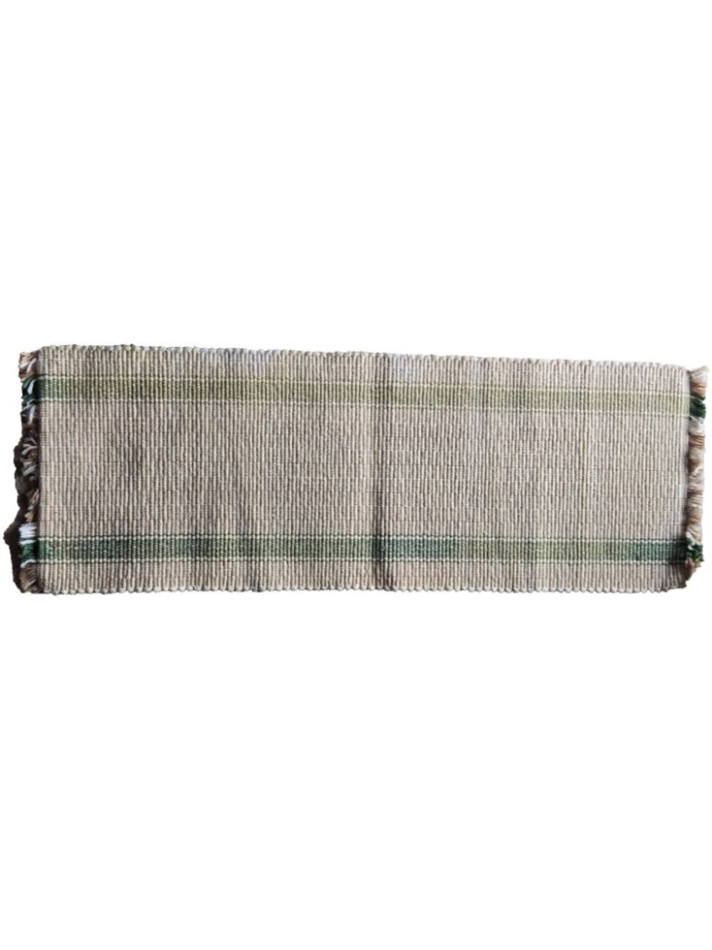 Farm Table Runner Beige Green Reversible Kitchen Farmhouse Cottage 12.5" x 36" - Picture 2 of 8